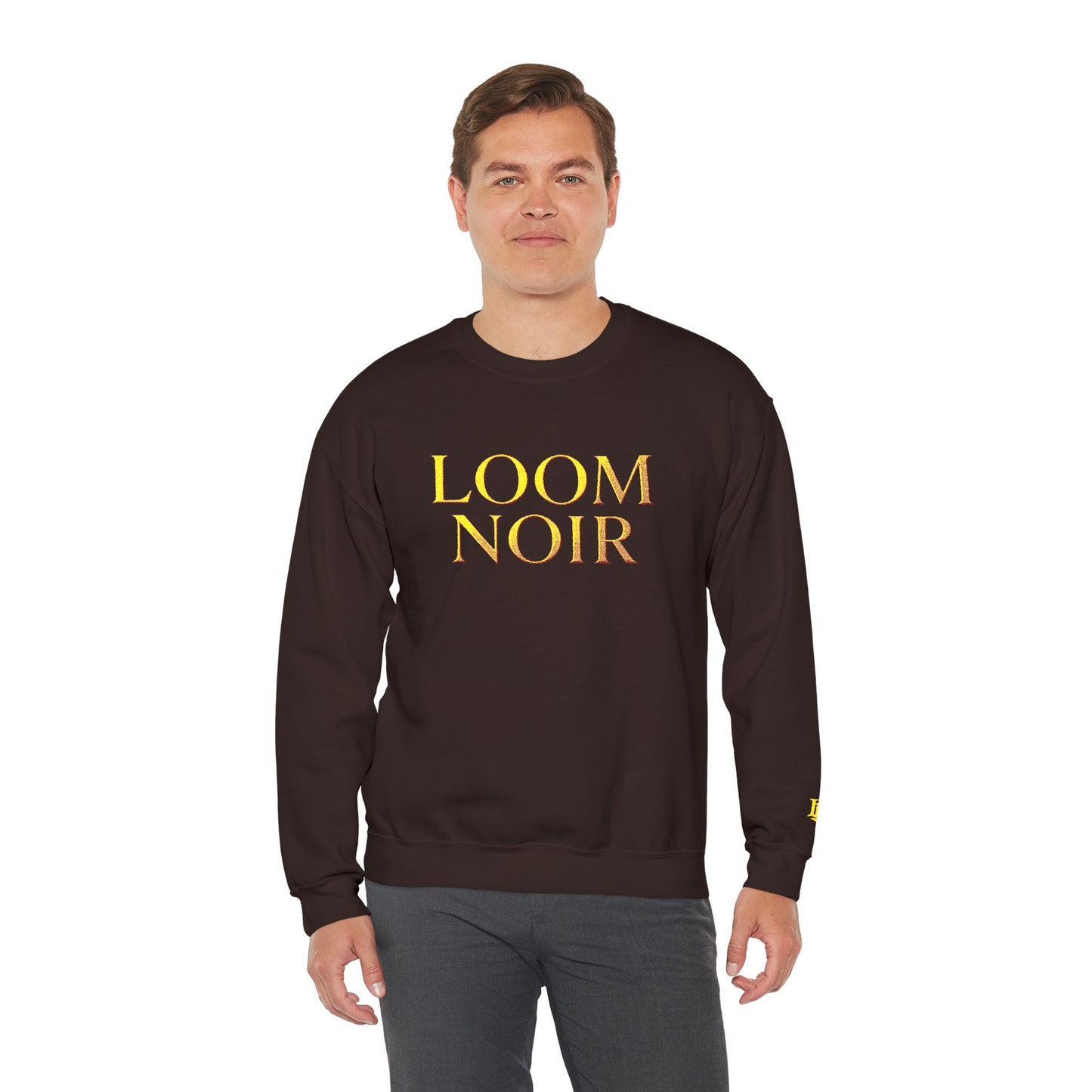 Gothic Gold Script Crewneck - Loom Noir Streetwear Sweatshirt