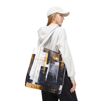 Modern Gold & Navy Tote Bag - Stylish Shopping Bag | Loom Noir