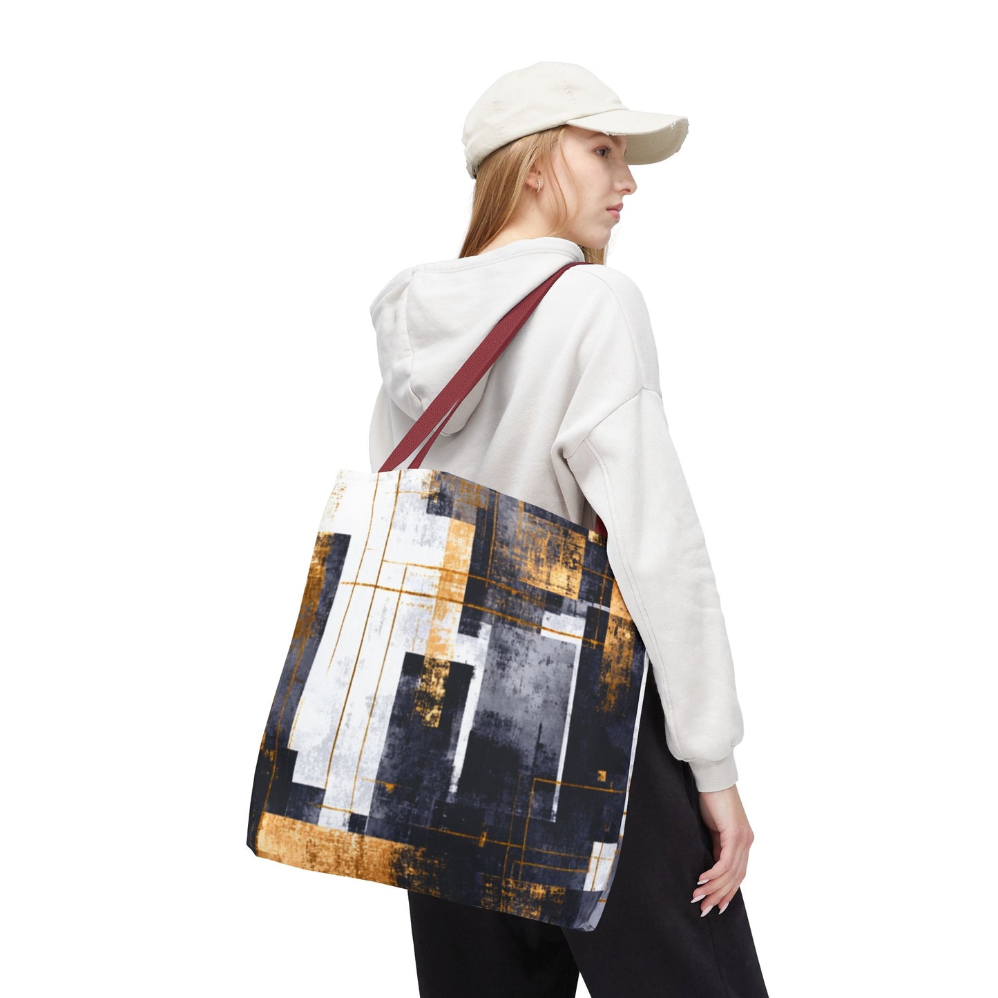 Modern Gold & Navy Tote Bag - Stylish Shopping Bag | Loom Noir