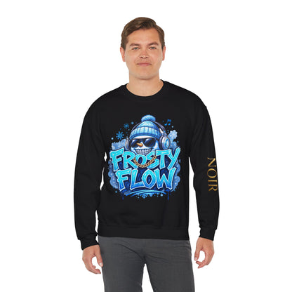 Frosty Flow Sweatshirt - Unisex Snowman Crewneck | Loom Noir