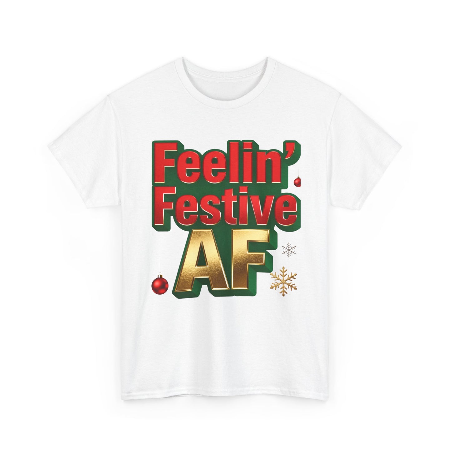 Festive AF Unisex T-Shirt - Funny Christmas Tee | Loom Noir