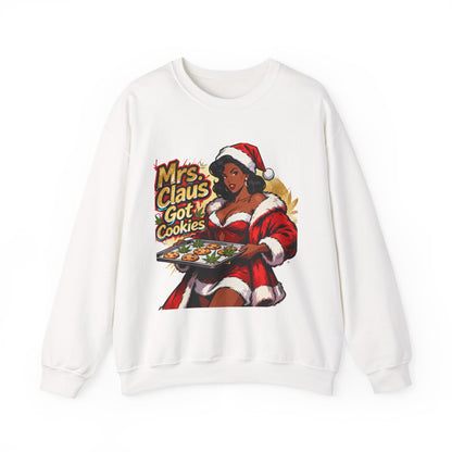 Mrs. Claus Got Cookies Sweatshirt - Retro Pinup Christmas Crewneck | Loom Noir