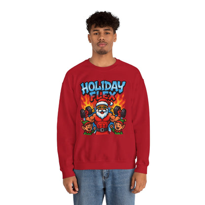 Holiday Flex Sweatshirt - Funny Christmas Fitness Crewneck | Loom Noir