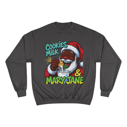 Cookies Milk & Mary Jane Sweatshirt - Funny Holiday Crewneck | Loom Noir