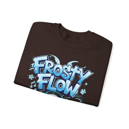 Frosty Flow Sweatshirt - Cool Snowman Graphic Crewneck | Loom Noir