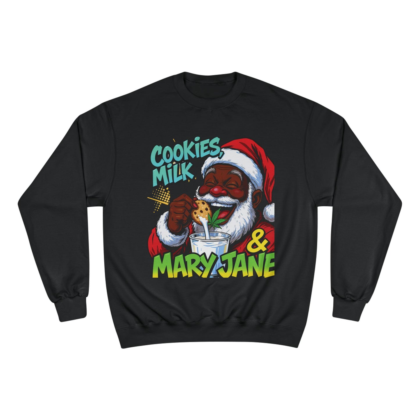 Cookies Milk & Mary Jane Sweatshirt - Funny Holiday Crewneck | Loom Noir