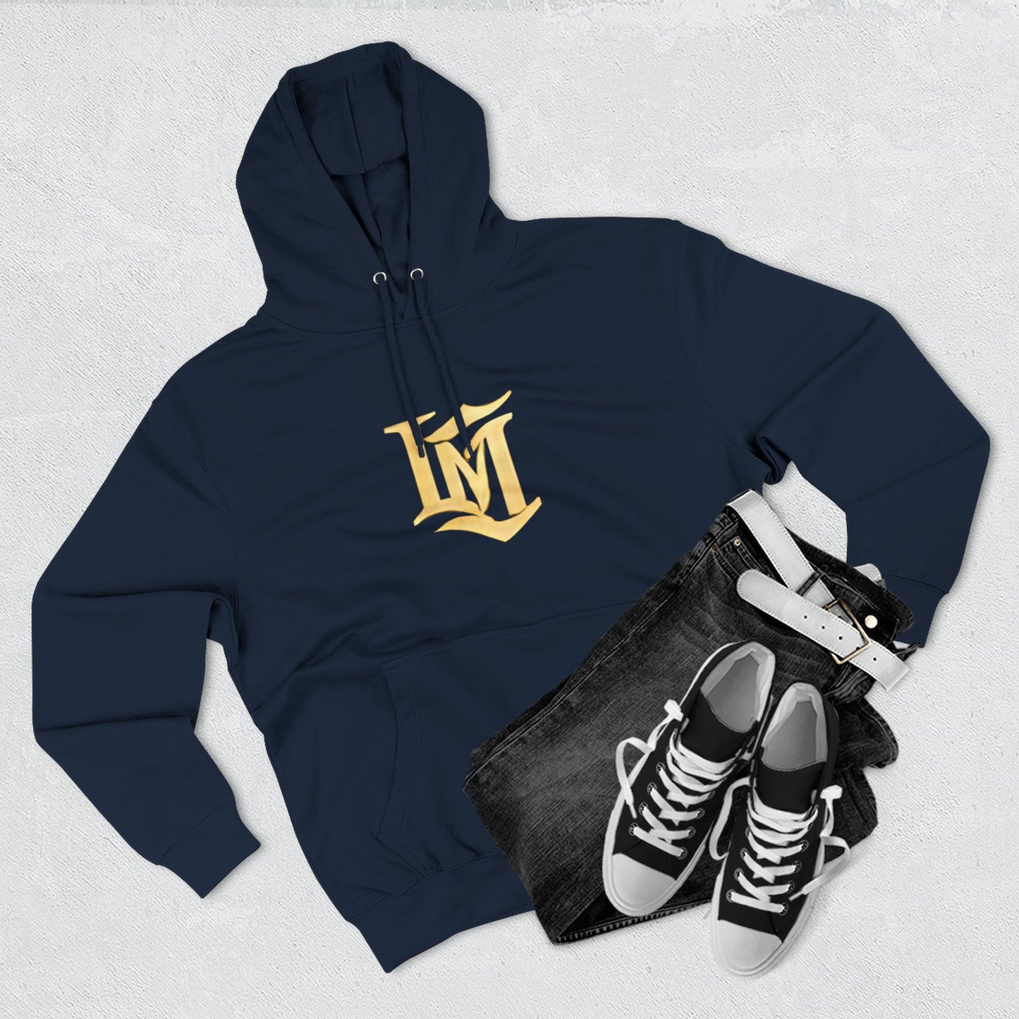 Gold Script LM Hoodie - Vintage Athletic Streetwear | Loom Noir