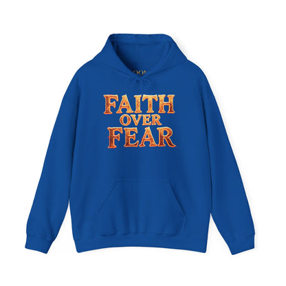 Faith Over Fear Hoodie Pullover - Christian Streetwear | Loom Noir