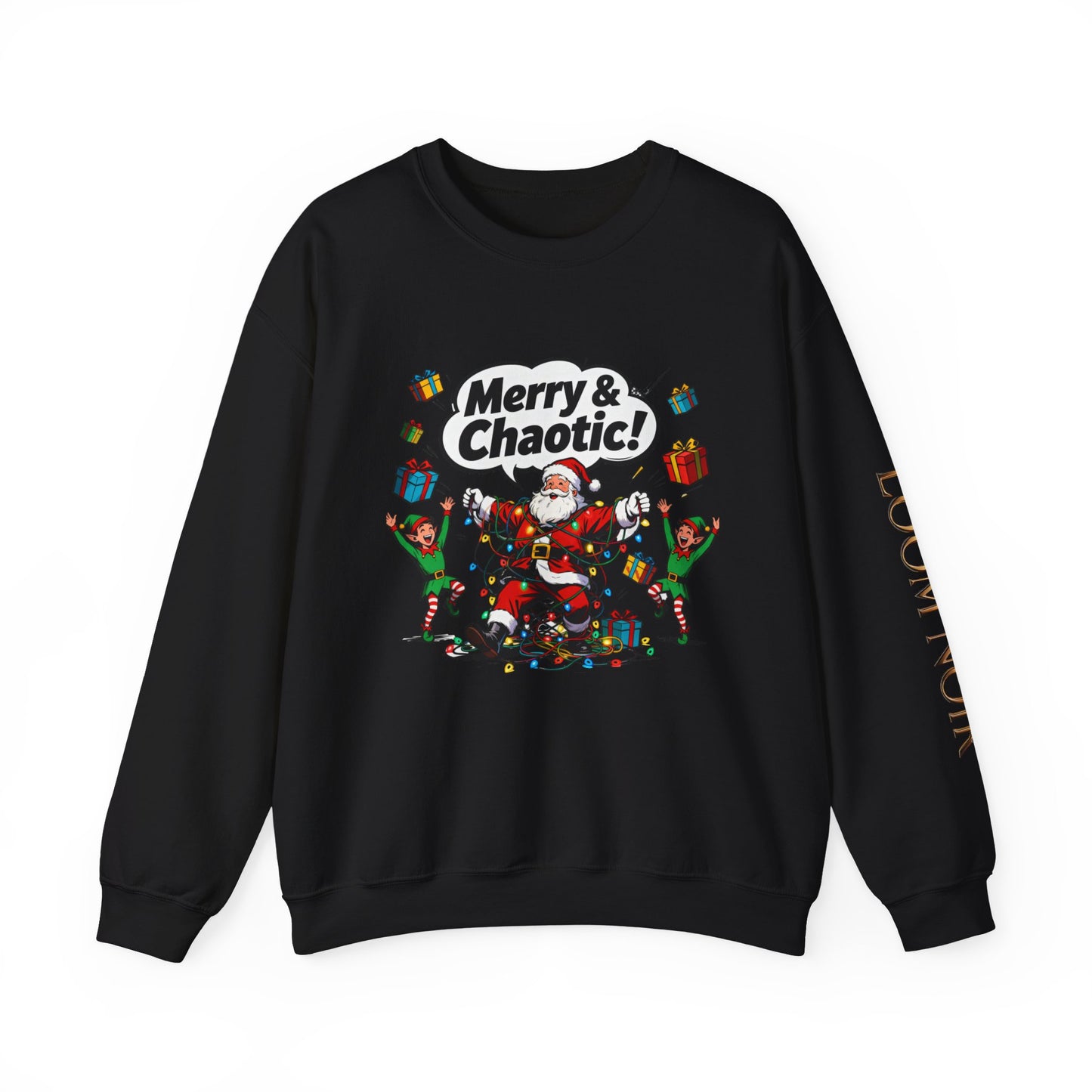 Merry & Chaotic Santa Christmas Crewneck Sweatshirt