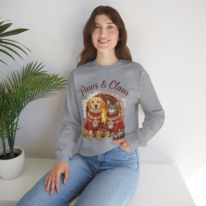 Christmas Paws & Claus Sweatshirt - Holiday Pet Lover Gift | Loom Noir