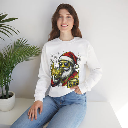 Santa Rapper Holiday Sweatshirt - Hip Hop Christmas Crewneck | Loom Noir