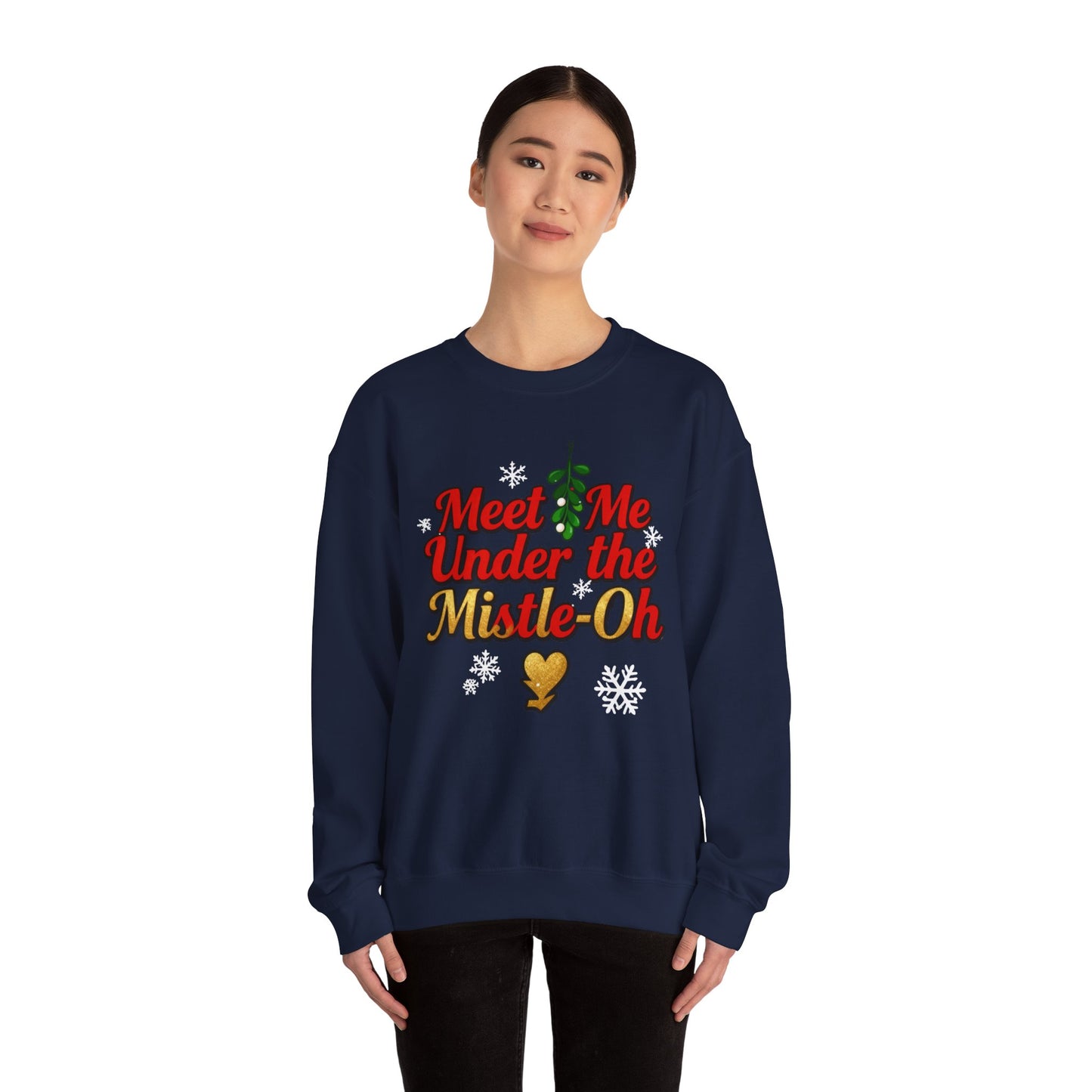 Meet Me Under the Mistle-OH Sweatshirt - Funny Christmas Crewneck | Loom Noir