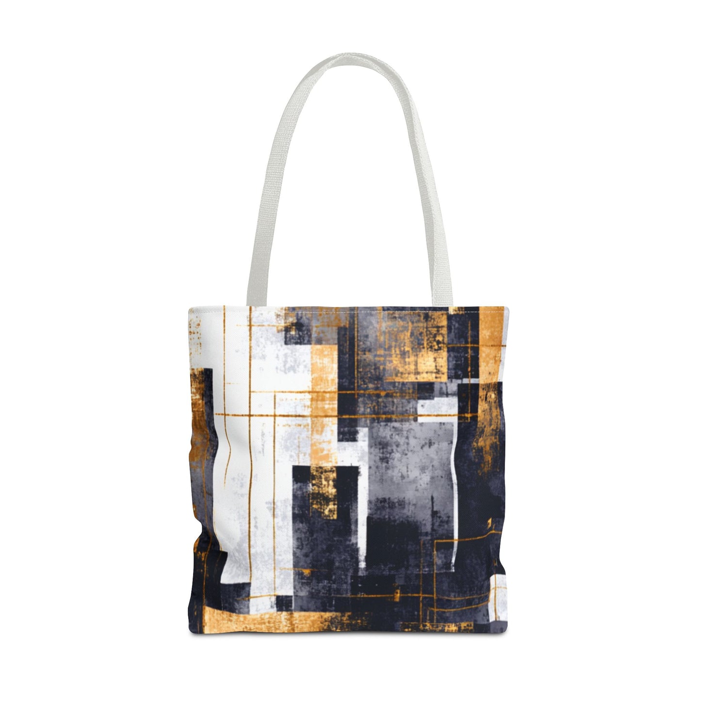 Modern Gold & Navy Tote Bag - Stylish Shopping Bag | Loom Noir
