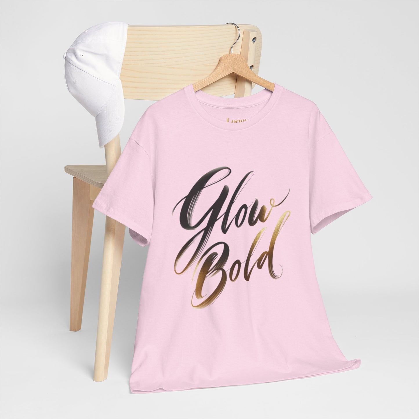 Glow Bold T-Shirt by Loom Noir – motivational unisex streetwear tee promoting confidence and faith