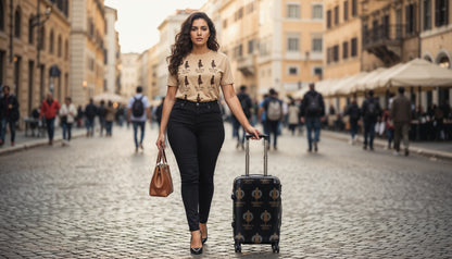 Melanin Walks Hard-Shell Suitcase - Polycarbonate Luggage | Loom Noir